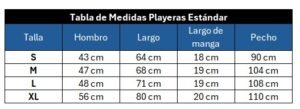 Tabla de medidas